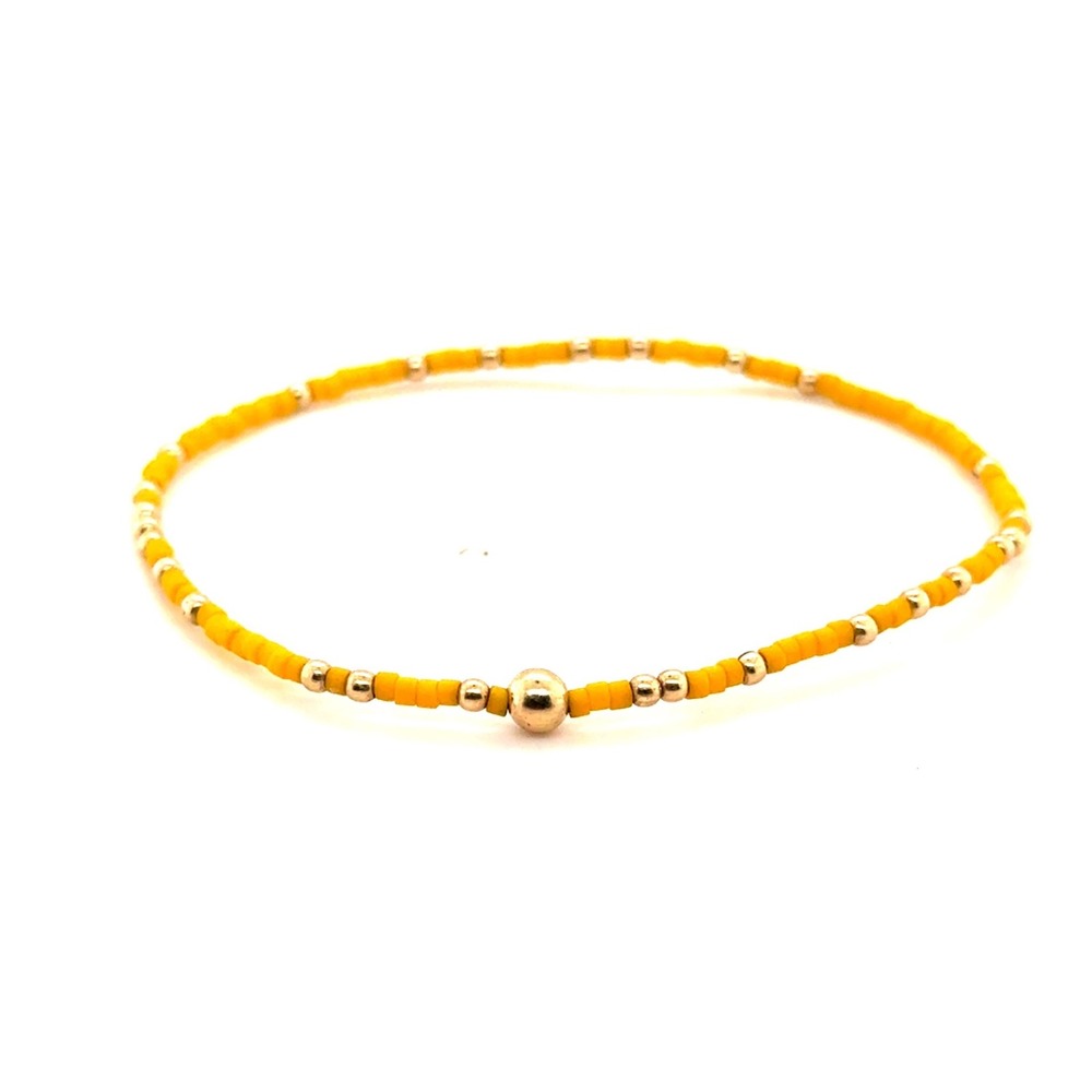 Enewton Hope Unwritten Yellow Seed Bead Gold Filled Stretch Bracelet Womens